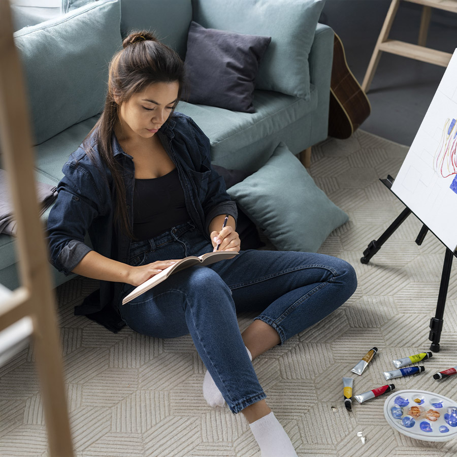 Young Woman Enjoying Quite Time